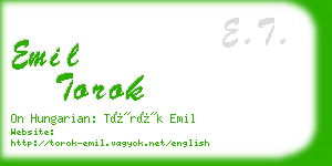emil torok business card