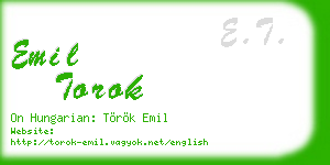 emil torok business card